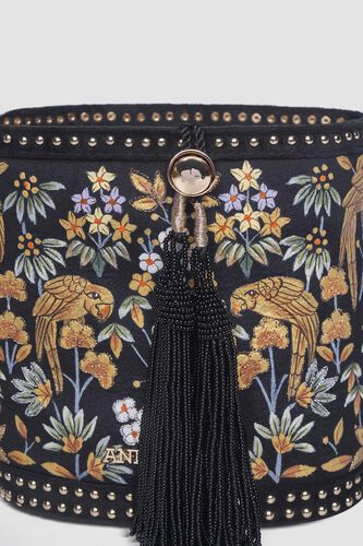 Pichhwai Bucket Bag - Nightingale Black, Black, image 9